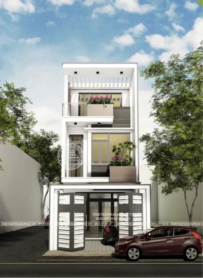 Thiết kế nhà phố 1 trệt 2 lầu anh tuấn ở bình dương