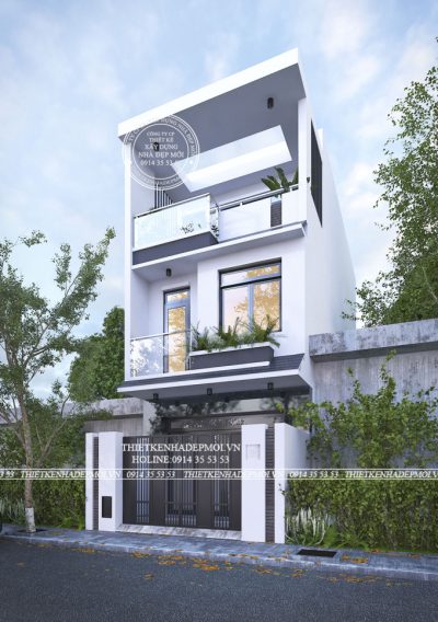 Thiết kế nhà phố 3 tầng đẹp tối giản